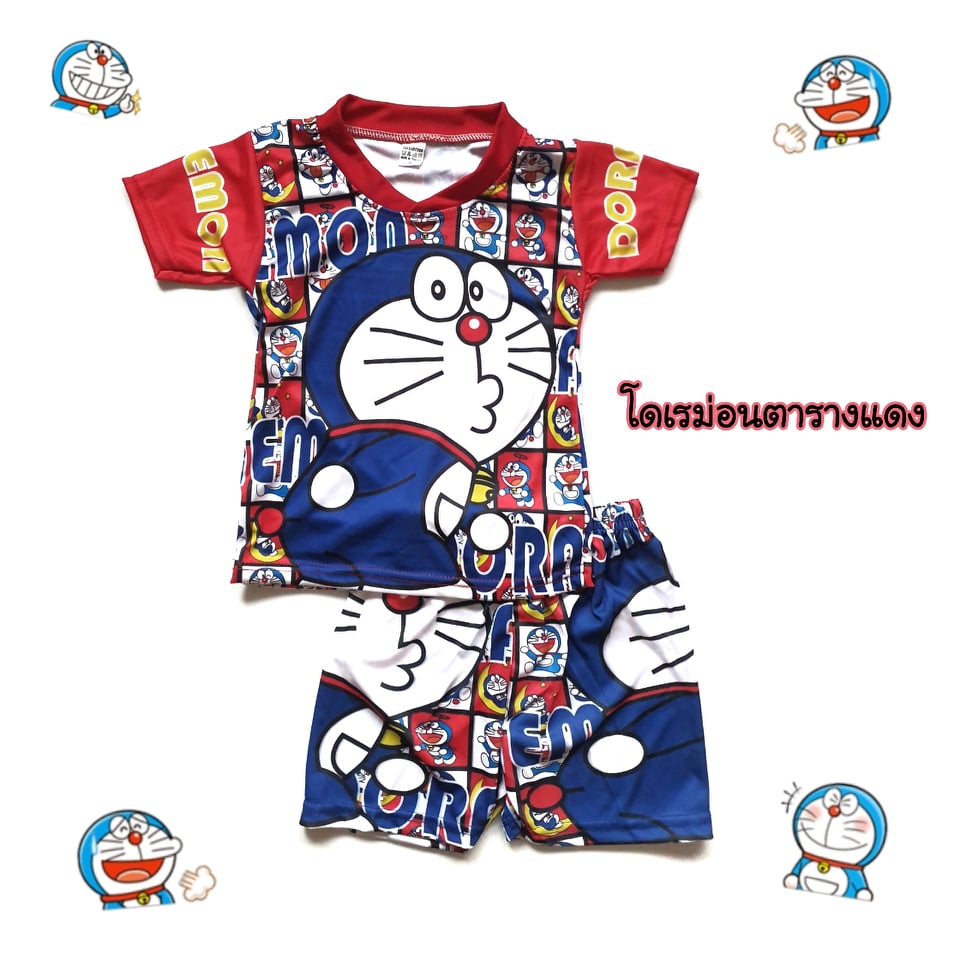 New ชุดเด็กแขนสั้น รุ่นผ้าลื่น ลายการ์ตูนสุดฮิต size s น้ำหนักไม่เกิน 12 โล