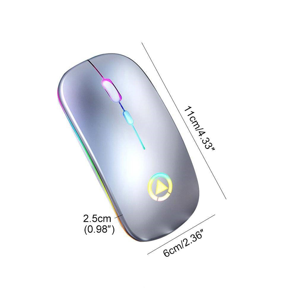 เมาส์ไร้สาย A2 มีแบตในตัว มีปุ่มเงียบ มีปุ่มปรับความไวเมาส์ DPI 1000-1600 Optical Light Rechargeable Wireless Mouse