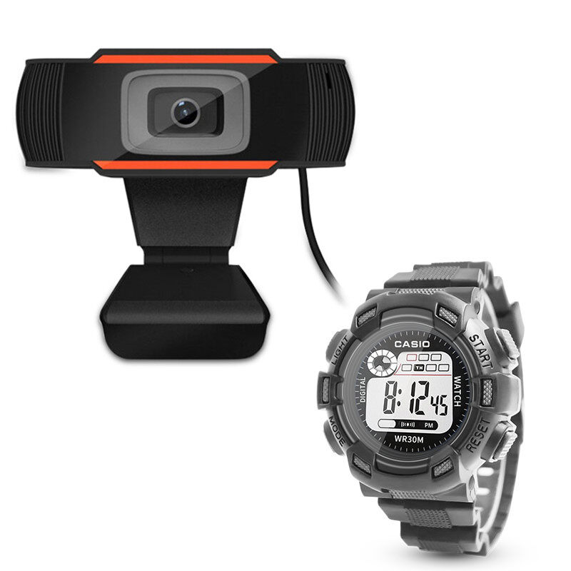 มาพร้อมนาฬิกาสปอร์ต Casio ฟรี / Webcams กล้องเครือข่าย Webcam 1080P หลักสูตรออนไลน์ กล้องคอมพิวเตอร์ การประชุมทางวิดีโอ อุปกรณ์การสอน การเรียนรู