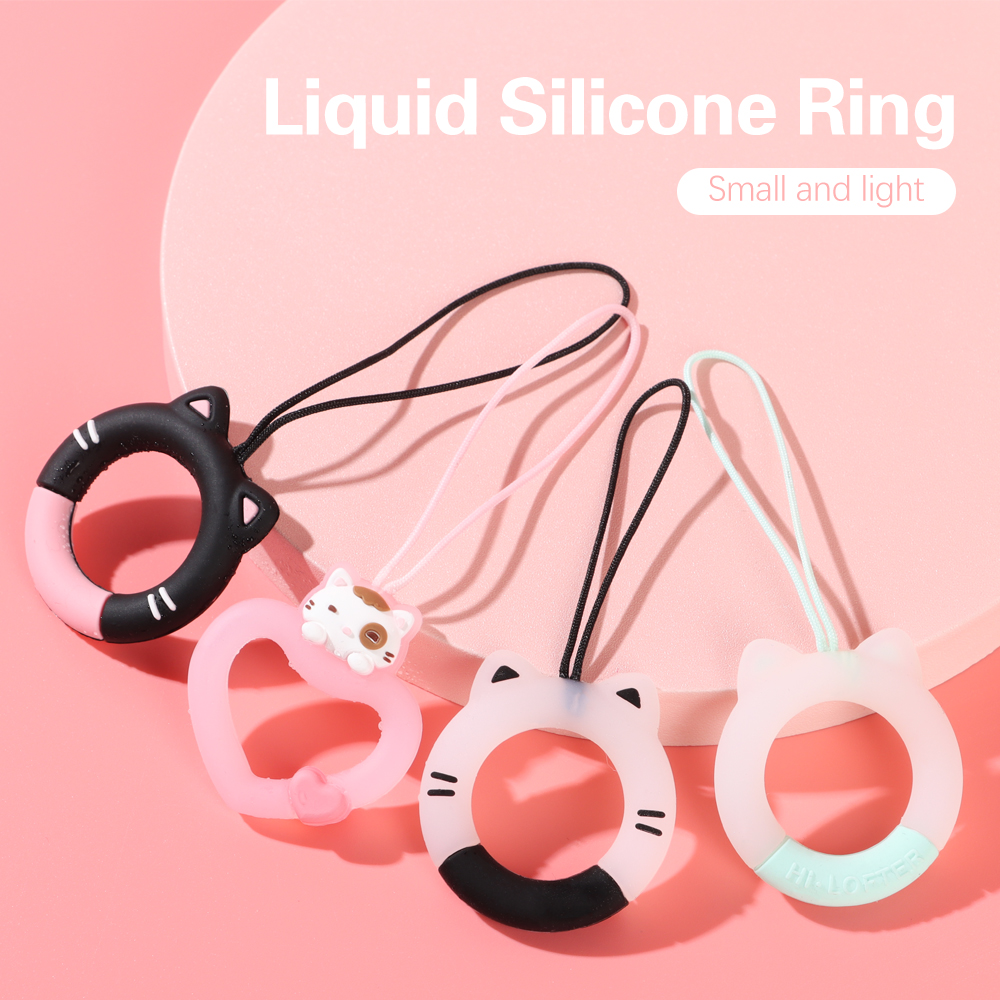 R16C7 Multicolor U Disk Soft Stain Resistant Mobile Phone Lanyard Silicone Ring Anti-Lost Pendant