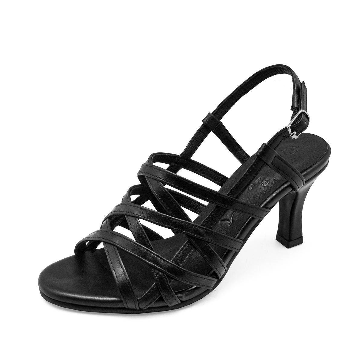 Taywin Genuine Leather High Heel Sandals, Model Sc-69, Black Suede. ราคา 1,998 บาท*ส่งฟรี