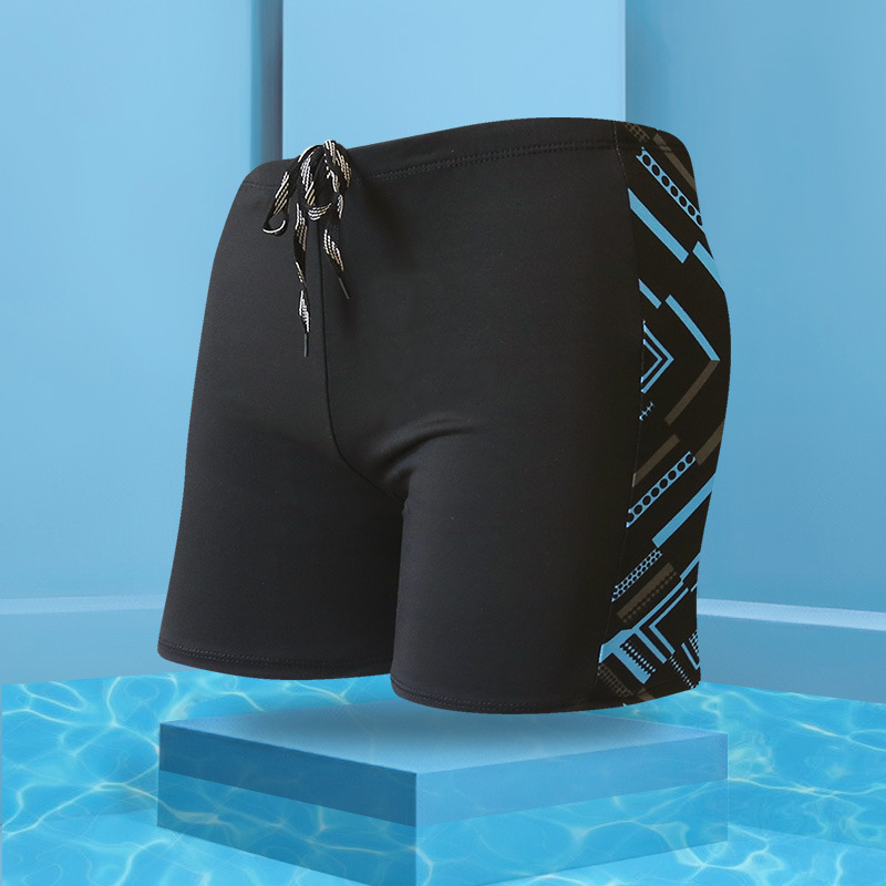 กางเกงว่ายน้ำชาย ชุดว่ายน้ำชาย ขาสั้น มีเชือกผูกเอวกันหลุด ลายกราฟฟิก เท่ๆ Men swimming trunks shorts