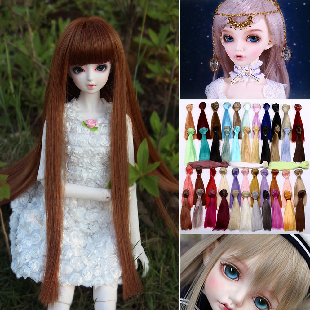 U7E2E ยาวแฟชั่นสายอุณหภูมิสูง Mini เส้นใยสังเคราะห์15100ซม.BJD Tresses เครื่องประดับผมตุ๊กตาวิกผม Extension