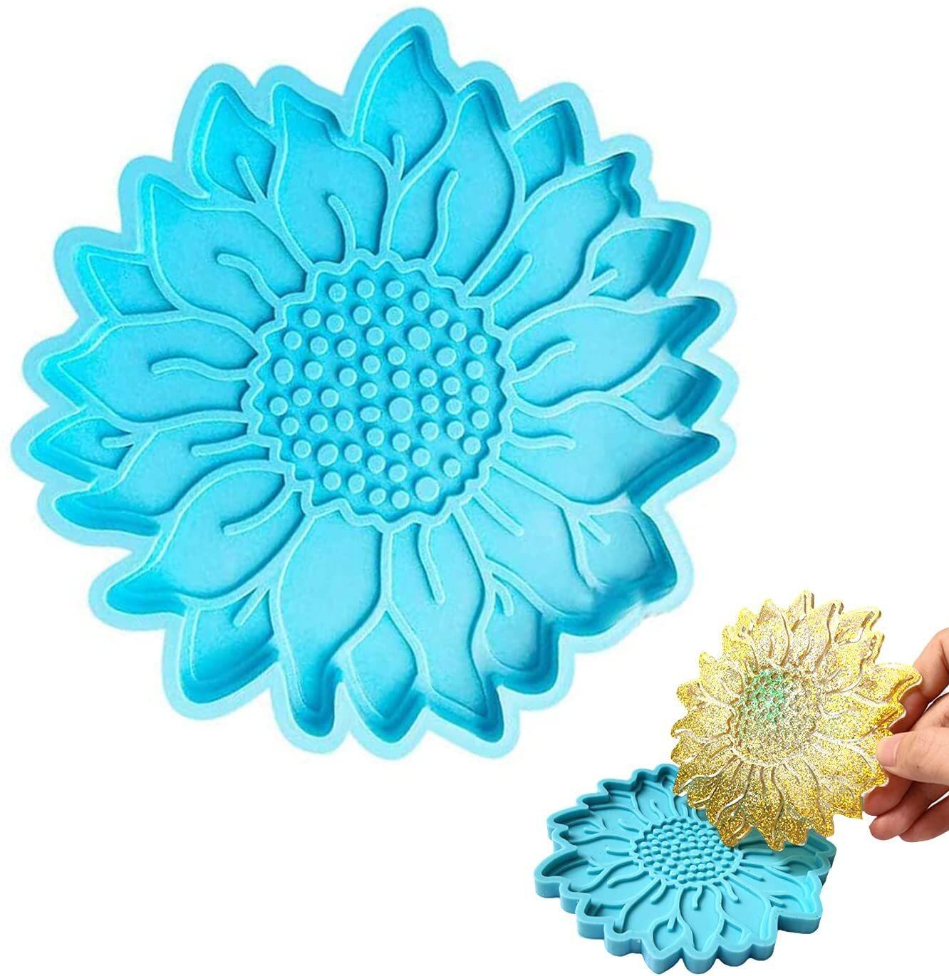 YJFUY Sun ดอกไม้ประดิษฐ์ของตกแต่งบ้านแผ่น DIY แม่พิมพ์ Coaster เครื่องมือเเม่พิมพ์สำหรับทำอาหารแม่พิมพ์เทียนไข