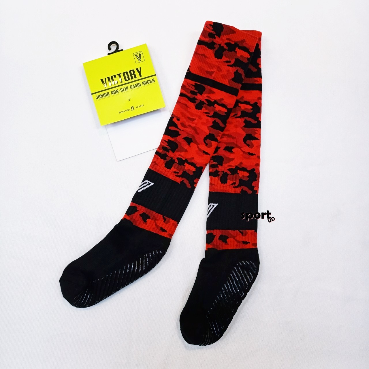 ถุงเท้า ถุงเท้ากีฬา ถุงเท้าฟุตบอล ถุงกีฬาฟุตบอลกันลื่น รุ่นเด็ก VICTORY JUNIOR NON-SLIP CAMO SOCKS  พร้อมส่ง