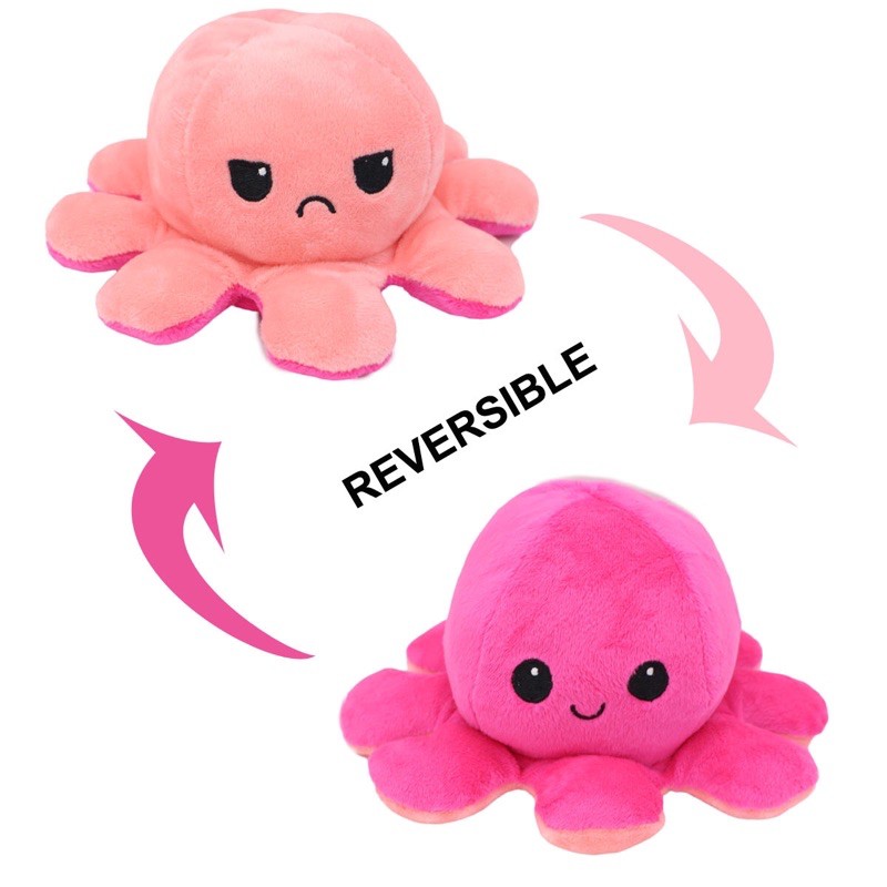 ตุ๊กตาปลาหมึก Reversible Flip octopus ตุ๊กตา ของเล่นของขวัญเด็ก พลิกกลับด้านปลาหมึก ตุ๊กตาสัตว์น่ารัก 4.8 HOT WAVE