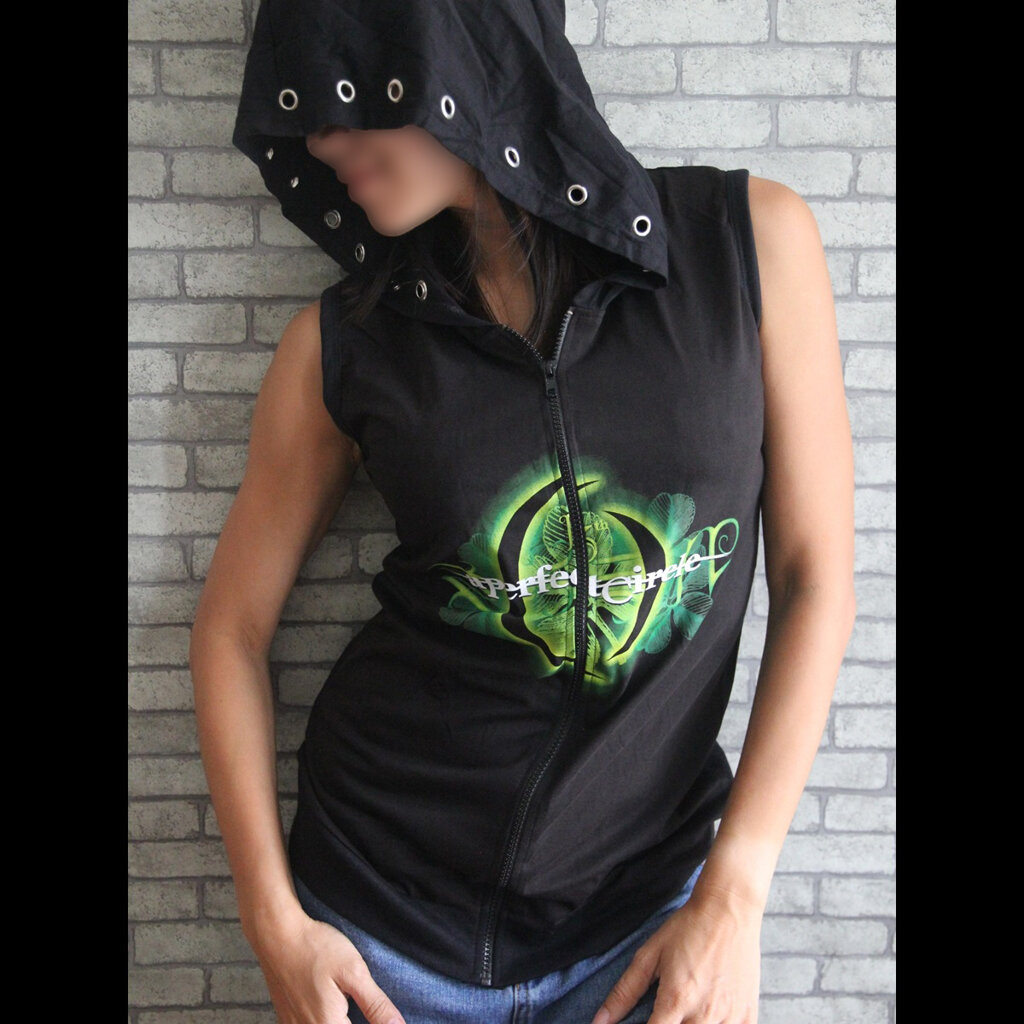 เสื้อฮู้ดแขนกุด เสื้อวงร็อค แจ็คเก็ต แนวสปอร์ต Handmade Rock Vest Hoodie Clearance (สินค้าจริงหมวกอาจไม่มีเจาะตาไก่เหมือนในรูป)