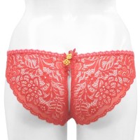 Annebra กางเกงใน ทรงบิกีนี่ ผ้าลูกไม้ Bikini Panty รุ่น AU3-871 สีแดง
