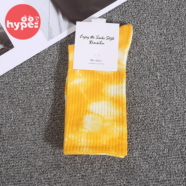 New ถุงเท้าแฟชั่นลายมัดย้อม แนวสตรีทสุดเทห์ Tie Dye Sock กำลังมาแรง ยาวครึ่งแข้ง ใส่สบาย/ ถุงเท้าผู้ชาย ถุงเท้าผู้หญิง