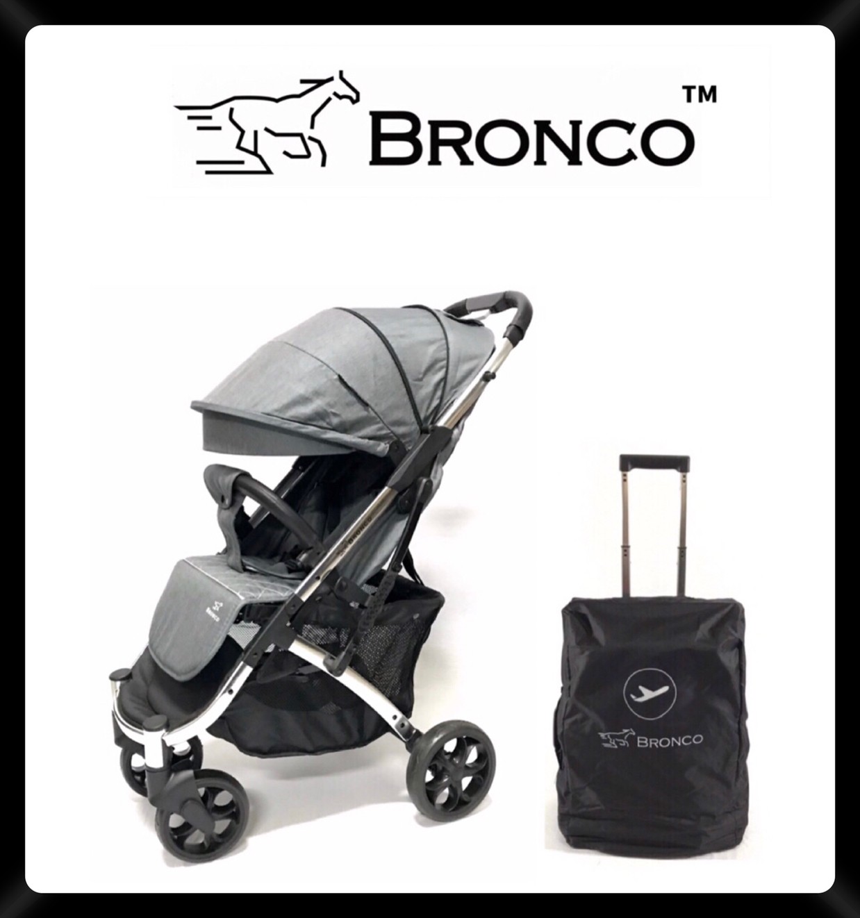 รถเข็นเด็กพับเล็ก BRONCO รุ่น Hybrid ขึ้นเครื่องบินได้ ของแถม 10 รายการ！