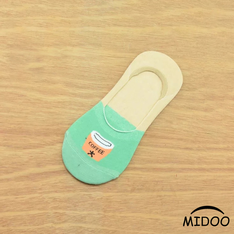MIDOO ถุงเท้าน่ารัก ถุงเท้า ถุงเท้าข้อเว้า ถุงเท้าเรือ ถุงเท้าผ้าฝ้าย ถุงเท้าคัชชู 5สี มีซิลิโคนกันหลุด กันลื่น Cotton socks ถุงเท้าแฟชั่น
