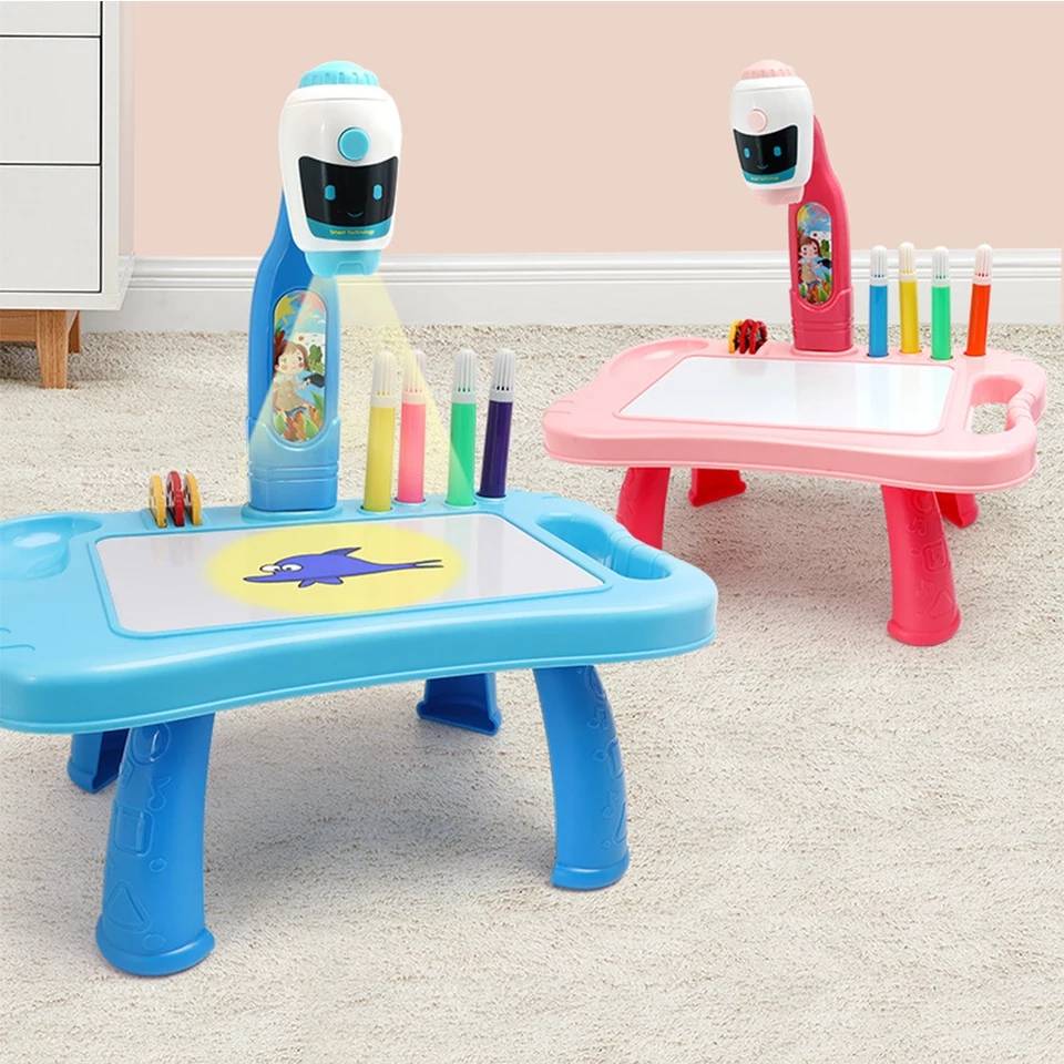?จัดส่งฟรี?โต๊ะวาดรูป โปเจคเตอร์วาดรูป Projection Drawing ของเล่นเด็ก โต๊ะวาดเขียนเด็ก อุปกรณ์วาดภาพ แถมสี ของเล่น