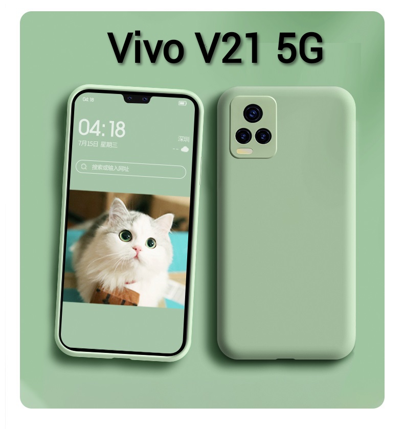 V21(พร้อมส่งในไทย)เคสTPU​นิ่ม​สีพาสเทลคลุมกล้องVivo V21 5G