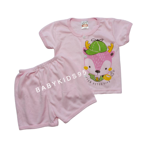 BABYKIDS95(0-3เดือน) 1ชุด ชุดเด็กอ่อน เสื้อแขนสั้น+กางเกงขาสั้น Cotton Cloth Set Short + Shirt for Newborn