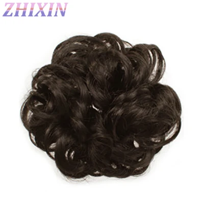 Zhixin Synthetic Fiber Curly Chignon Fake Hair Extension Bun Wig Hairpiece for Women (4)
