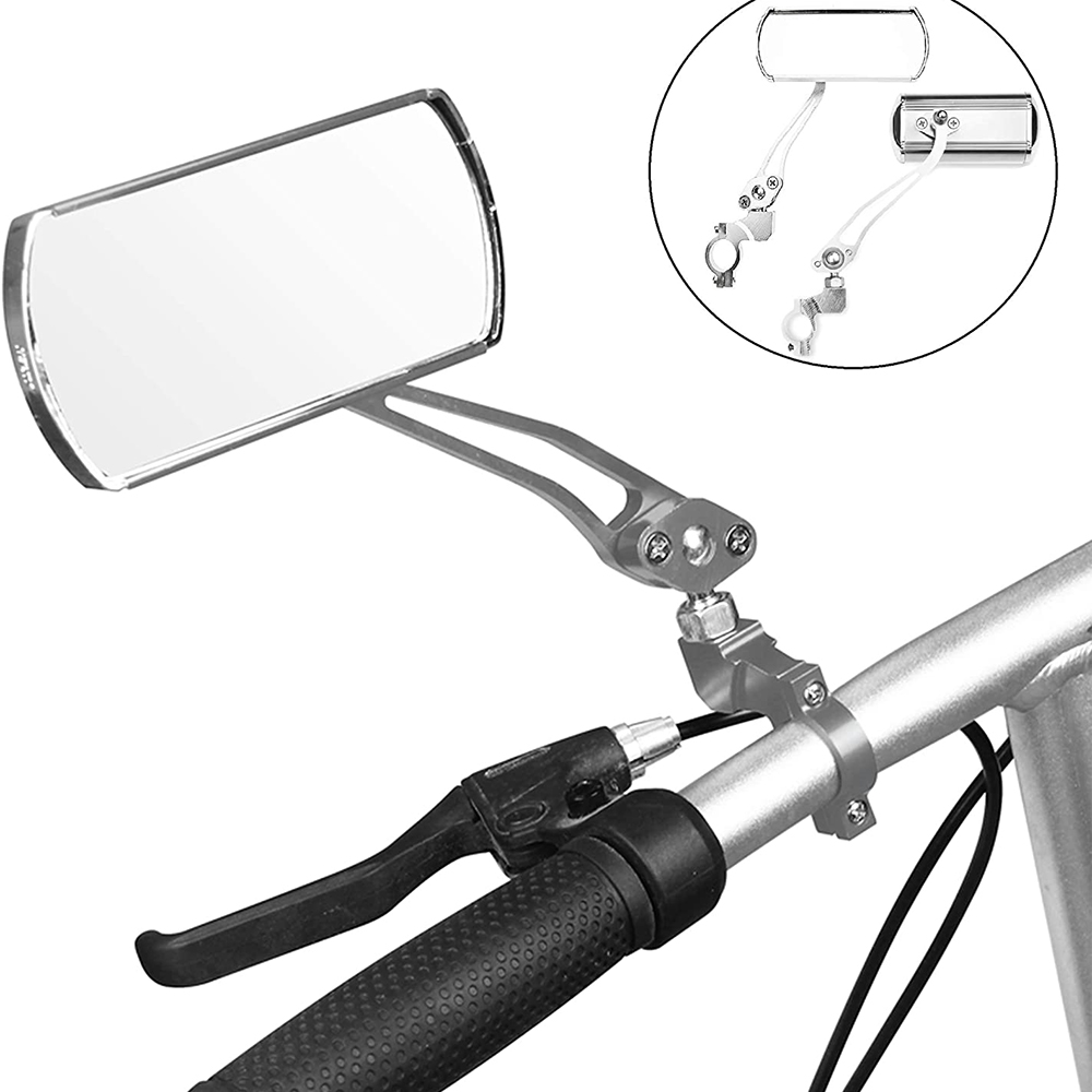 ECLK0G Universal MTB 360หมุนรูปสี่เหลี่ยมผืนผ้ากว้างมุมขี่จักรยานอุปกรณ์เสริมจักรยานปรับได้กระจกหลัง Reflector จักรยานกระจกกระจกมองหลัง