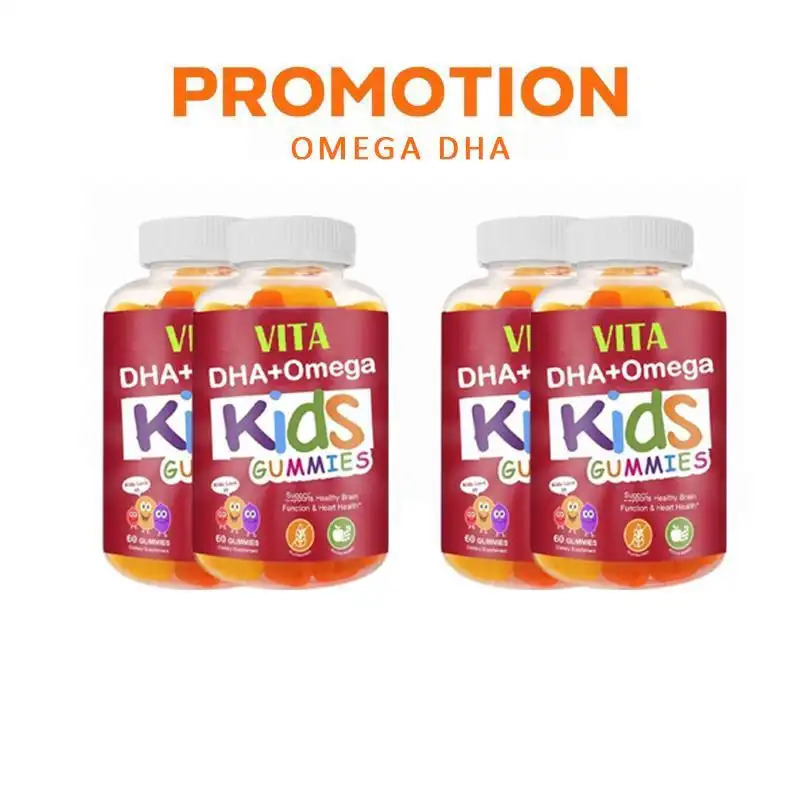 (60 เม็ด) VITA DHA Gummy Supplement โอเมก้า อาหารเสริมเด็ก วิตามิน