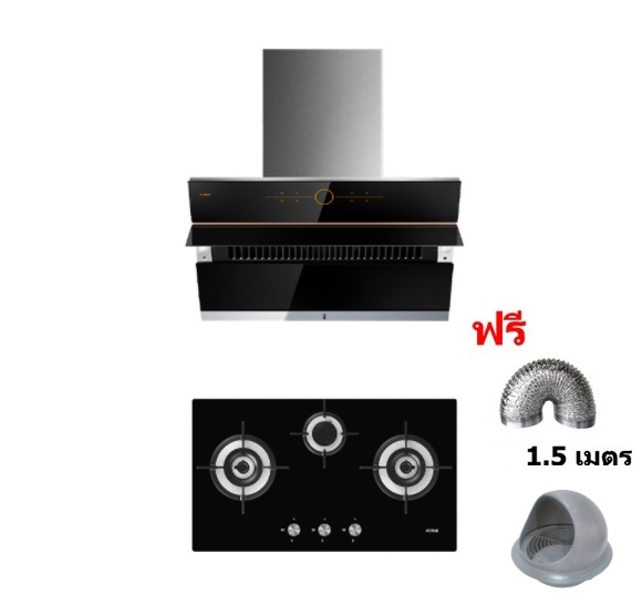 [0% 10 เดือน] (Fotile) เครื่องดูดควันกระโจม JQG9009T + FOTILE เตาฝังแก๊ส GHG78312 ฟรีท่อลม ฝาครอบกันแมลง และ อื่นๆ ราคา 91,800 บาท*ส่งฟรี