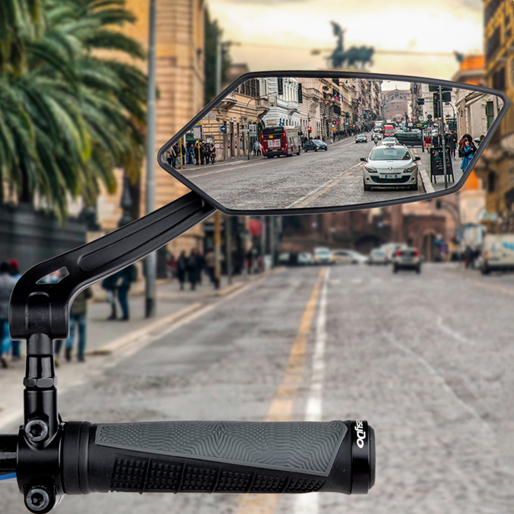 ZZFJT ช่วงกว้าง Reflector ด้านหลังสายตาจักรยานกระจกมองหลัง360องศาด้ามจับจักรยานเสือภูเขากระจก