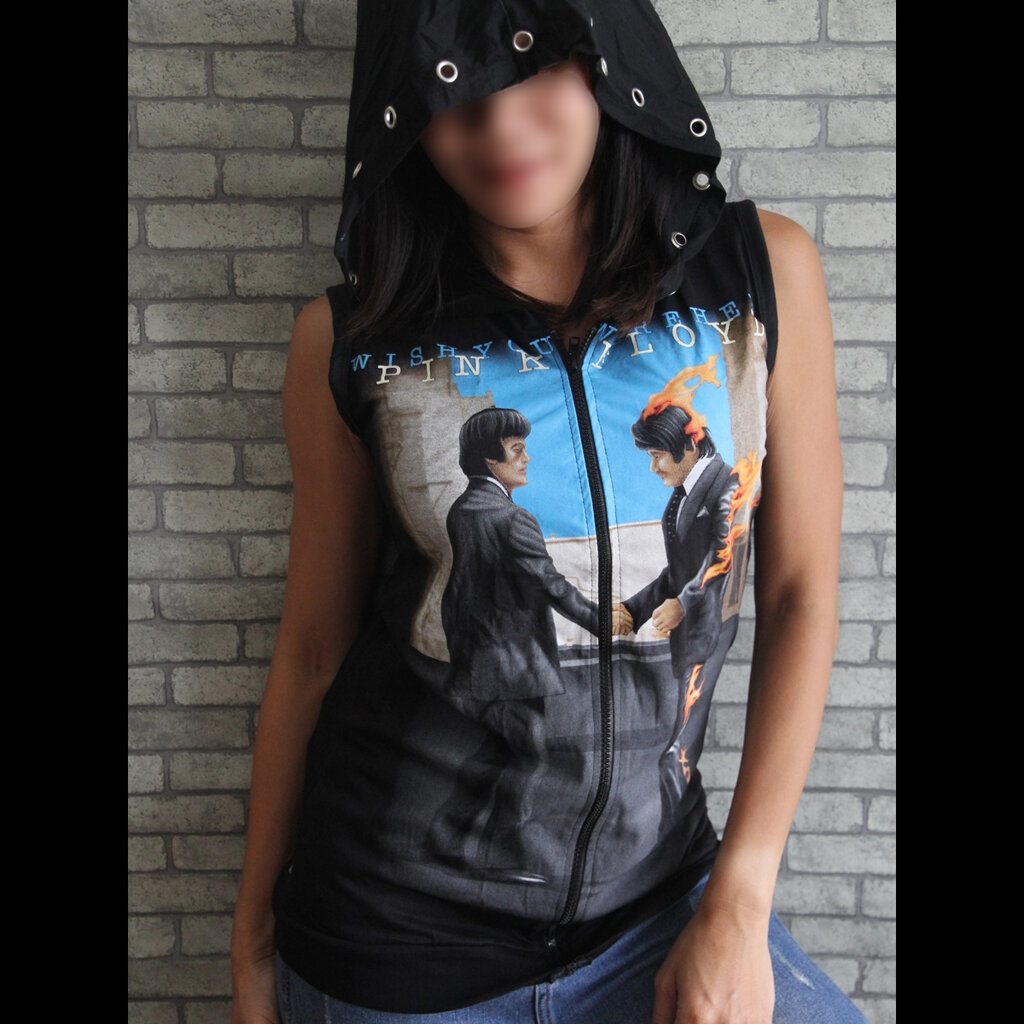 เสื้อฮู้ดแขนกุด เสื้อวงร็อค แจ็คเก็ต แนวสปอร์ต Handmade Rock Vest Hoodie Clearance (สินค้าจริงหมวกอาจไม่มีเจาะตาไก่เหมือนในรูป)