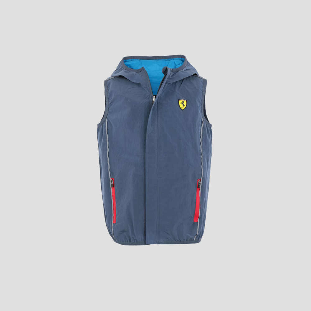 FERRARI เฟอร์รารี่ เสื้อแจ็คเก็ตฮู้ด รุ่น KID REVERSIBLE HOODED VEST LBLU ราคา 7,090 บาท*ส่งฟรี