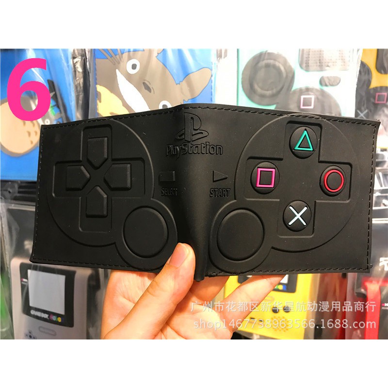 YICO PlayStation 4 Gamepad Control Button กระเป๋าสตางค์หนัง PU ลายการ์ตูน