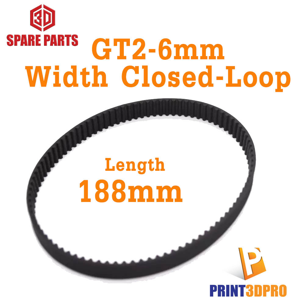 3D Part GT2-6mm belt สายพาน Length 160,188,200,610,810mm Close-Loop Timing Belt