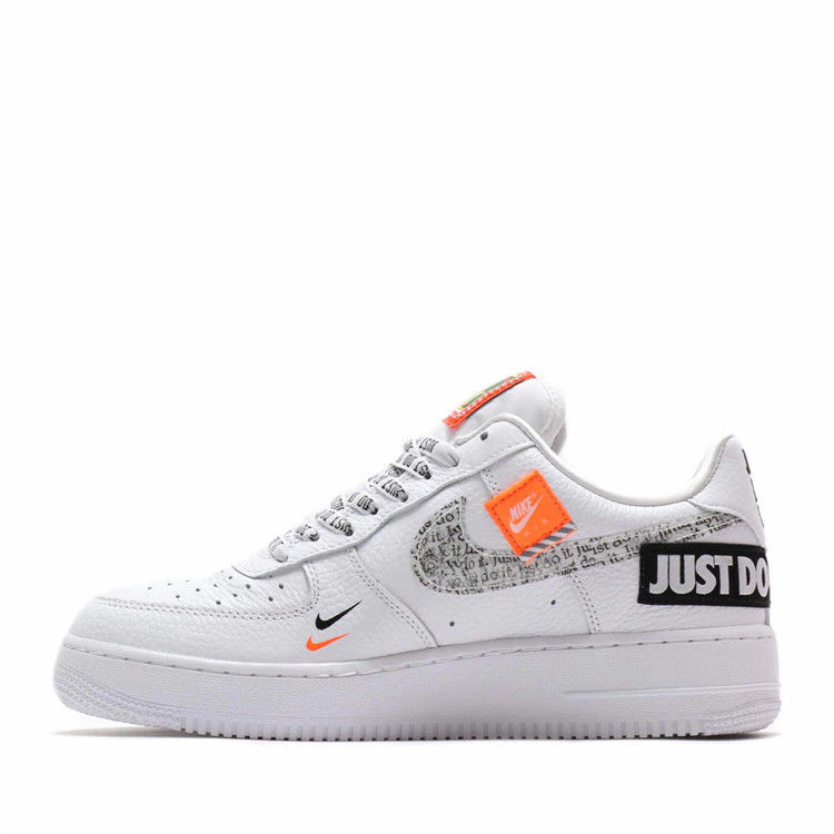 NIKE Air Force 1 Just Do It รองเท้าตัดสีส้มสีขาว AR7719-100-800