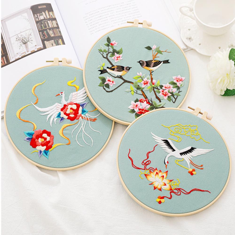 CC5H Trang trí nhà cửa Chỉ kim Thủ công tự làm Trang trí Thủ công Vòng thêu Đục kim Thêu hoa Bộ dụng cụ thêu chữ thập