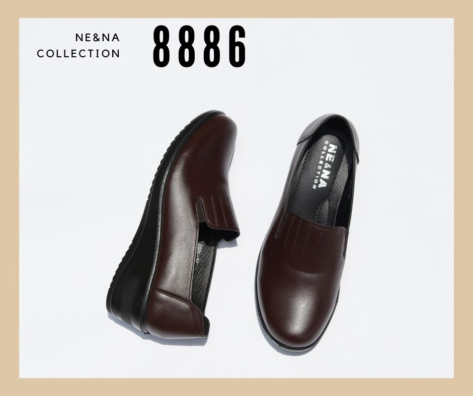 รองเท้าเเฟชั่นผู้หญิงเเบบคัชชูทำงาน Slip on ส้นเตี้ย No. 8886 NE&NA Collection Shoes