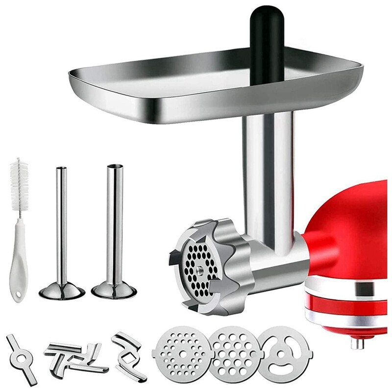 GVODE Metal Silver Food Grinder Attachment for KitchenAid Stand