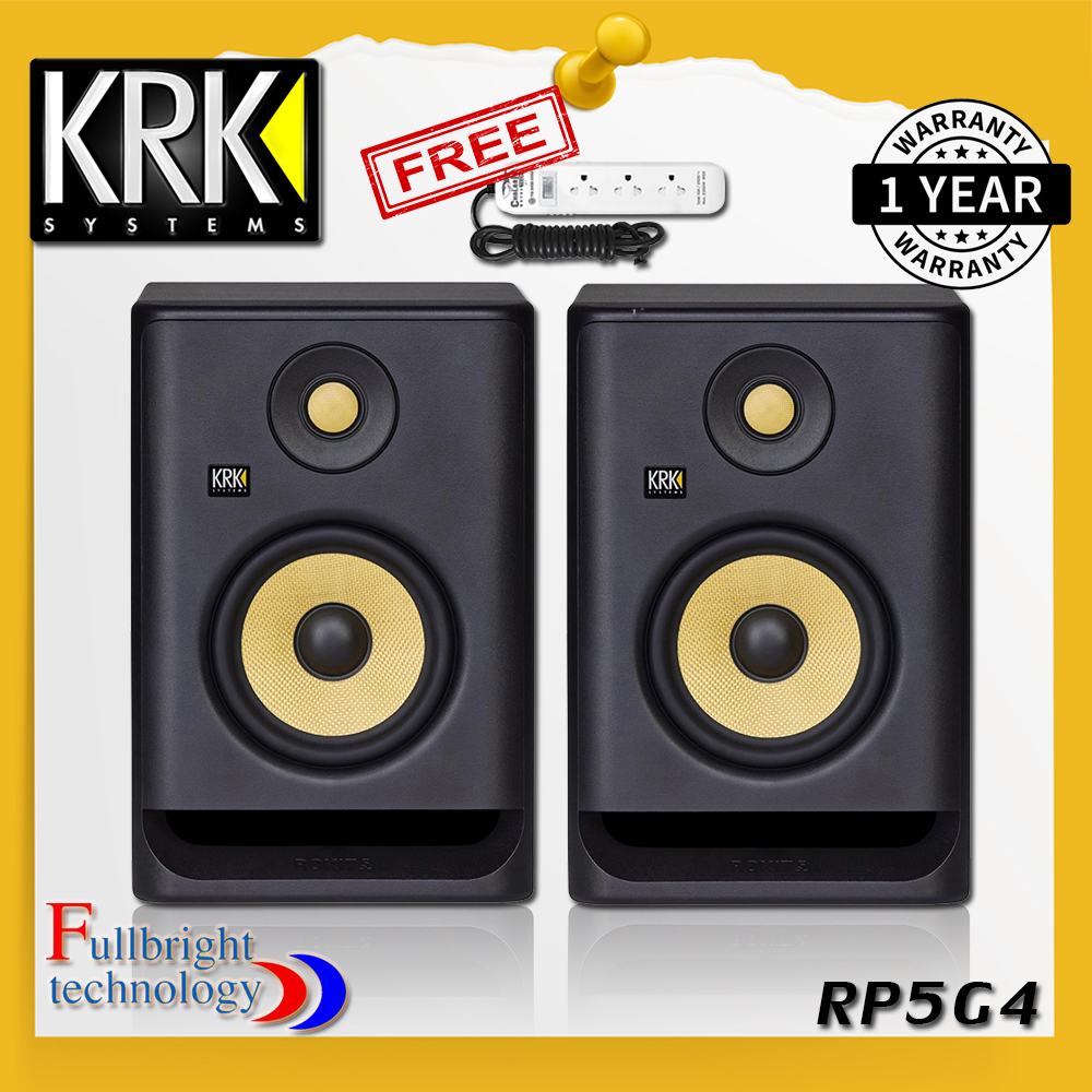 KRK Rokit 5 G4 Powered Studio Monitor with 5  (Pair) ลำโพงมอนิเตอร์ ขนาด 5 นิ้ว (ราคาต่อคู่) รับประกันศูนย์ไทย Proplugin 1 ปี Free ปลั๊กไฟ 1 ตัว