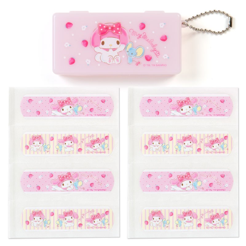 พลาสเตอร์ปิดแผล พร้อมกล่องเก็บ แบรนด์ Sanrio ญี่ปุ่น 1 ชุด มี 2 ลาย 8 แผ่น สินค้า made in japan นำเข้าญี่ปุ่นแท้ 100%