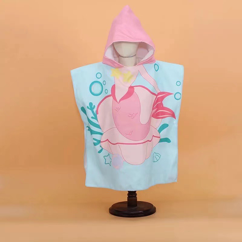 HotHello Baby ผ้าขนหนูเด็ก ผ้าคลุมอาบน้ําเด็ก ชุดผ้าเช็ดตัวคลุมว่ายน้ำ Bath Cartoon Towel Hood