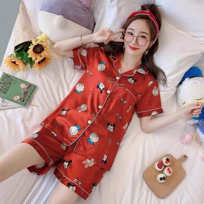 A ? Freesize สาวอวบ สาวใหญ่เชิญทางนี้ ชุดนอนผ้าซาติน ชุดนอนสไตล์เกาหลี ชุดนอนบิ๊กไซส์ สินค้าจริงสวยแบบในรูป?