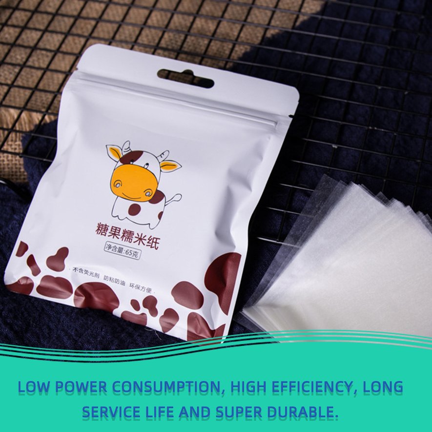 E-era 500 tờ giấy gói kẹo nougat giấy gạo nếp ăn được giấy nướng kẹo giấy gói kẹo giấy trong suốt