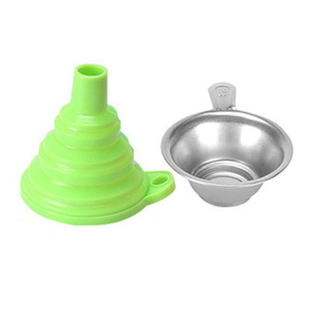 Silicone Folding Funnel with Stainless Steel Resin Filter Cup for Filtration of 3D Light Curing Consumables Photosensitive Resin Recycling