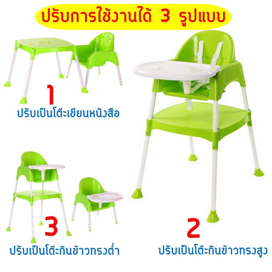 ?โปรลด เก้าอี้กินข้าวเด็กปรับการใช้งานได้ 3 รูปแบบ