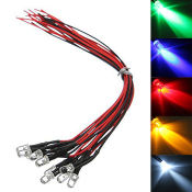 GUAIB 10 pcs Colorful 12V 5mm Wired Diode LED Light Emit