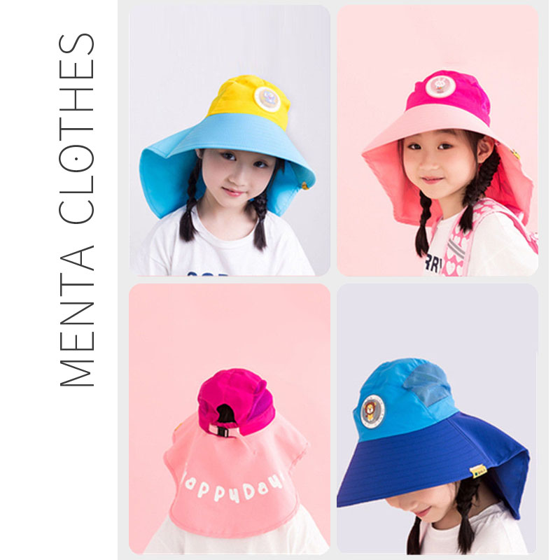 Menta CGHifashion หมวกกันแดดเด็กหมวกกันแดดป้องกันรังสียูวีในช่วงฤดูร้อนหมวกชาวประมงหมวกชายหาด