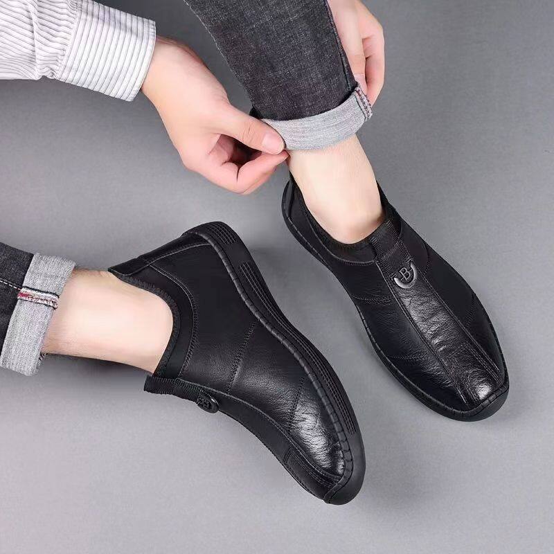 Vigor Vogue Shoes Store Da trâu thậtGiày da nam mới nam thương gia giải trí da mềm chân già giày ông lớn tuổi