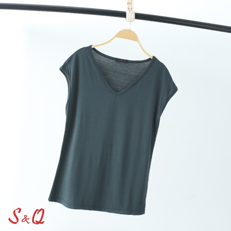 [มีของพร้อมส่ง] เสื้อยืดหญิง สีพื้น ผ้า Modal แขนกุด Modal sleeveless T-shirt 1906