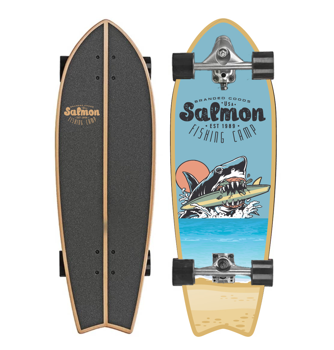 พร้อมส่ง !! SurfSkate CX7 ทรัคสปริงค์ Salmon Surf Skateboard ขนาดบอร์ด 30-32 นิ้ว