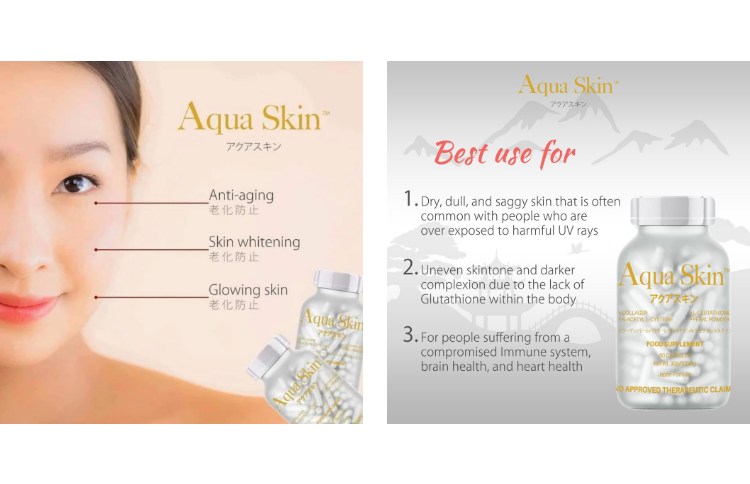emothion s-acetyl glutathione AQUA SKIN Whitening Glutathione Capsule Reduce Stress Glowing Skin Japan  Aqua Skin Gold Premium Amino Collagen main image 1