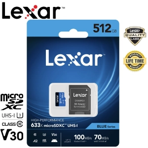 สินค้า Lexar 512GB Micro SDXC 633x High Performance with SD Adapter