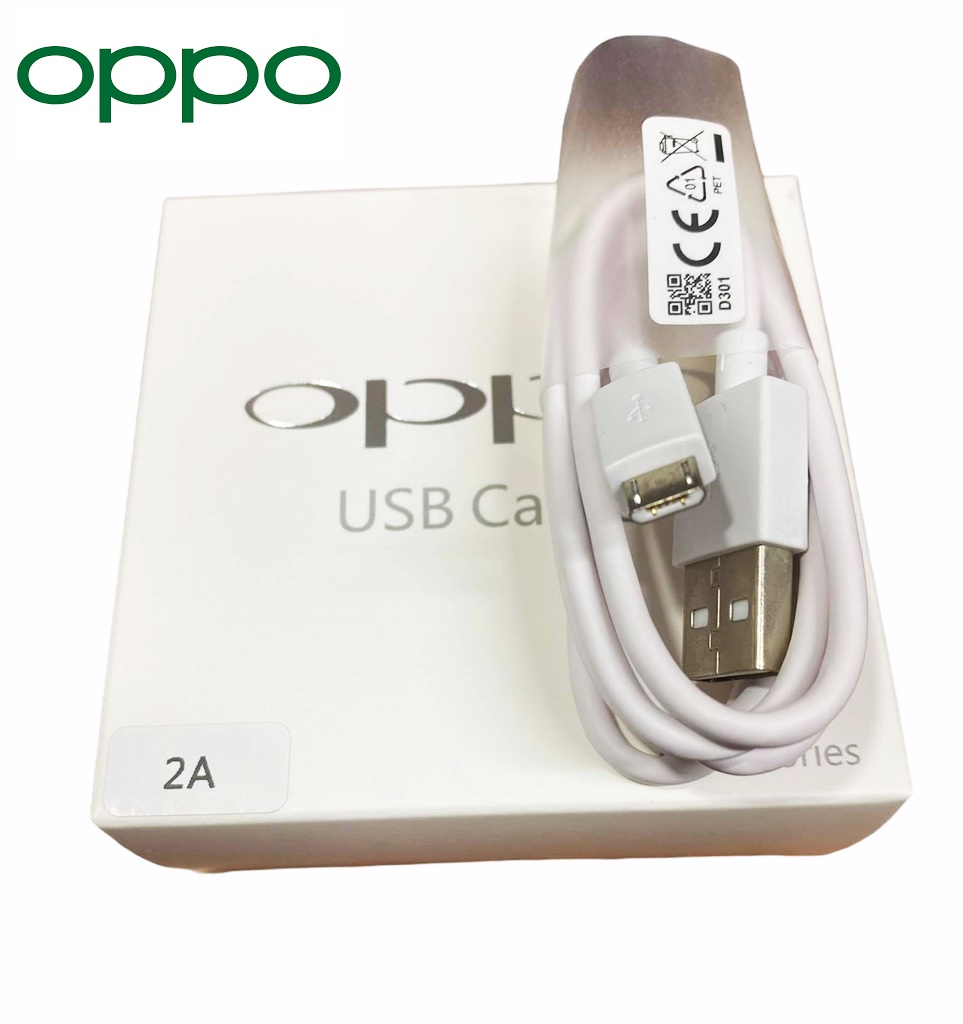 สายชาร์จแท้ OPPO USB 2A ชาร์จเต็มแอมป์ ใช้ได้รุ่น เช่น  F5/F7/A3S/A31/A37/A5S/F1/A7/F9 สายชาร์จ OPPO 2A ของแท้ 100%