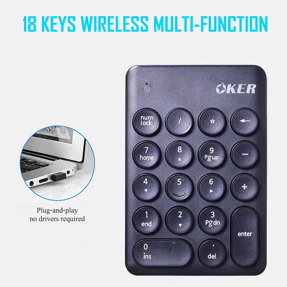 ?ส่งเร็ว?ร้านDMแท้ๆ Keyboard OKER Wireless K2610 Numberic Mini Keypad คีย์บอร์ด แป้นตัวเลข ไร้สาย #DM 2610
