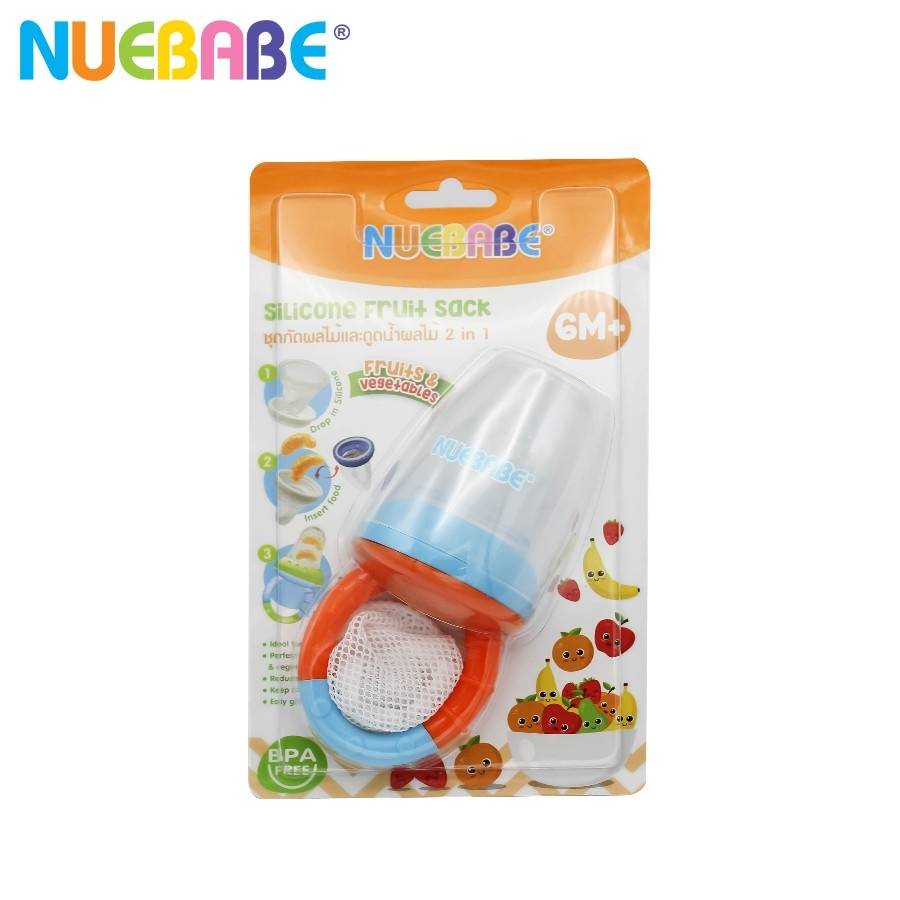 Nuebabe ชุดกัดผลไม้และดูดน้ำผลไม้ 2 in 1 ที่ดูดผลไม้สำหรับเด็ก ตาข่ายดูดผลไม้