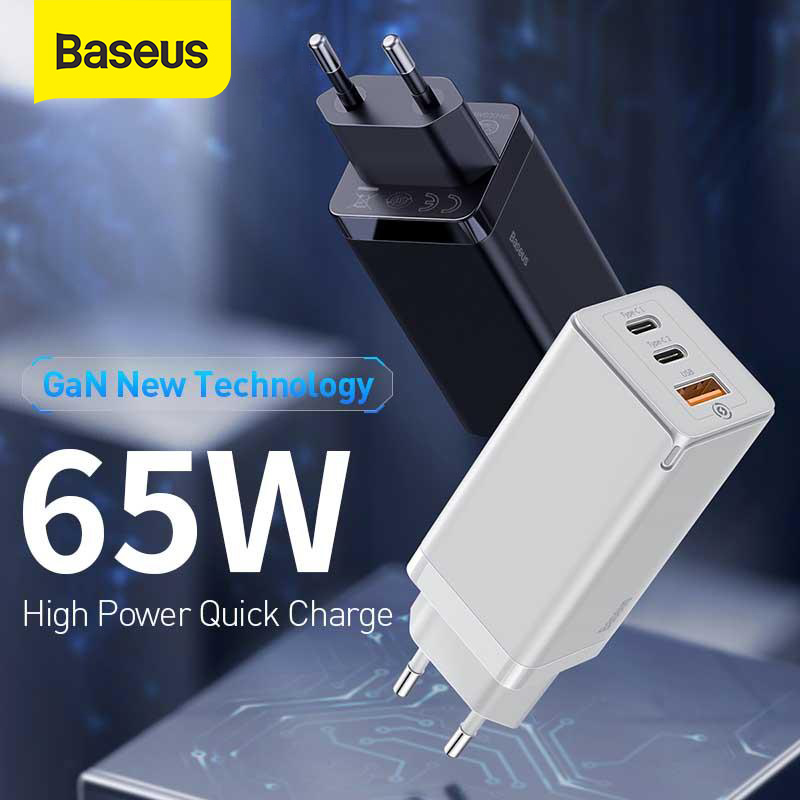 BASEUS 65 วัตต์ GAN รวดเร็วชาร์จ USB ค่าเร็ว 4.0 3.0 AFC SCP USB PD ชาร์จสำหรับ iPhone 11 PRO MAX iPad Pro MacBook Pro Xiaomi ซัมซุงหัวเว่ย