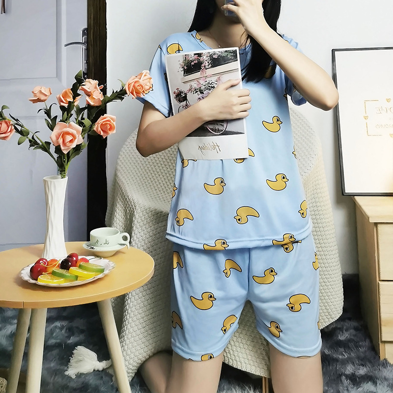 ชุดแฟชั่นเด็กผู้หญิง ชุดนอนลายการ์ตูนน่ารักๆ ชุดนอนนำเข้าแนวเกาหลี ผ้าเนื้อบางเบา นุ่ม ใส่สบายเสื้อแขนสั้นกางเกงขาสั้นรุ่นW-105